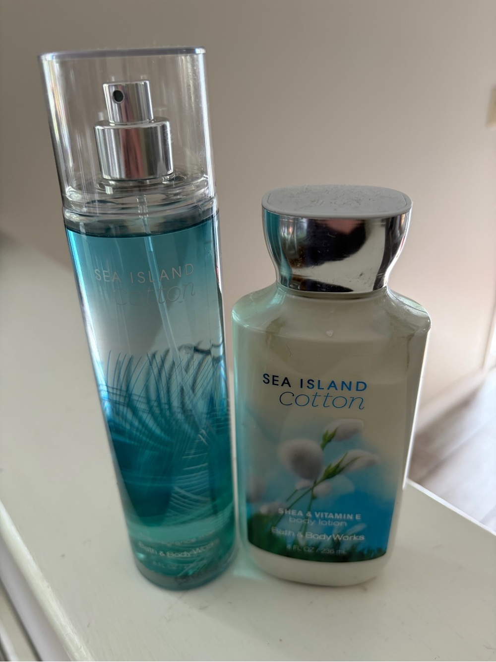 Bath & Body Works Sea Island Cotton Mist & Lotion Set Discontinued 8 Oz